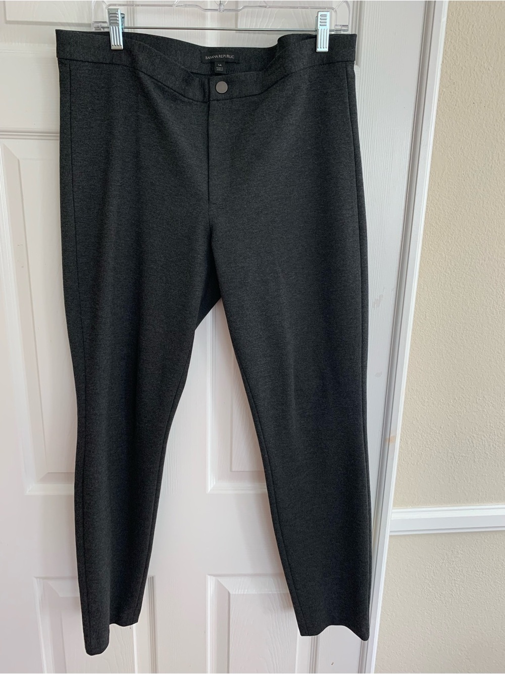 Banana Republic Leggings: Heather Gray, Zip & Snap Close, 14